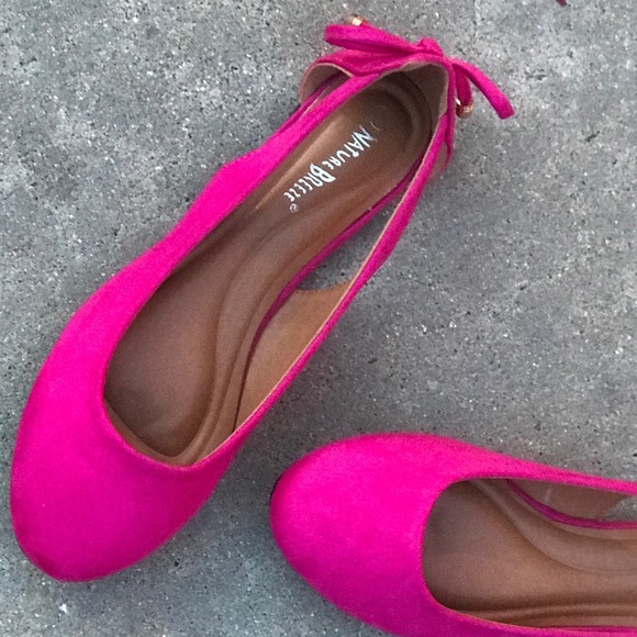 Nature Breeze Shoes - Restock! Nature Hot Pink Open Side Ballerina Flat